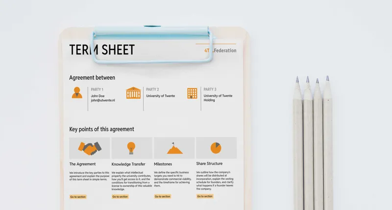 Termsheet template voor universitaire spin-offs
