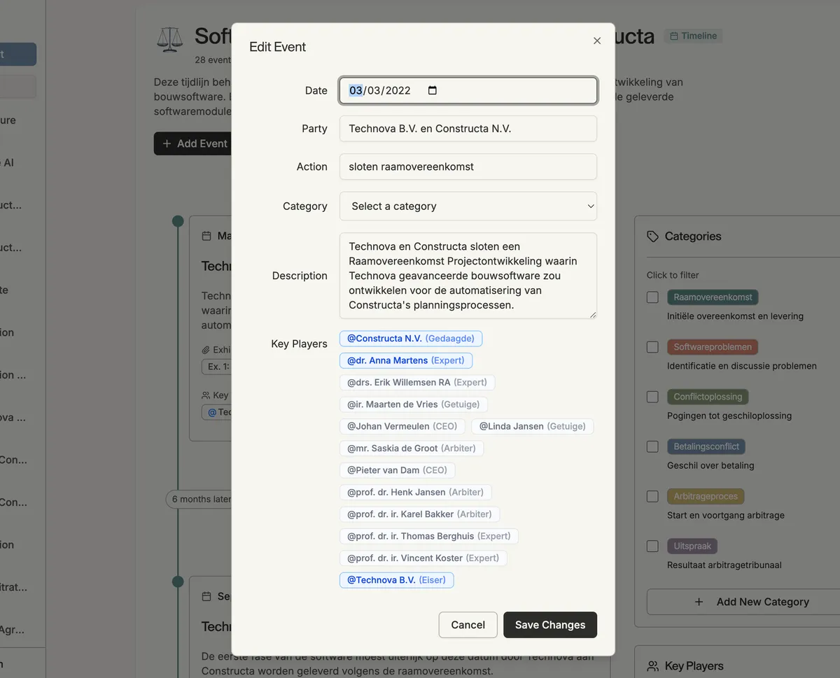 Easily edit the timeline.