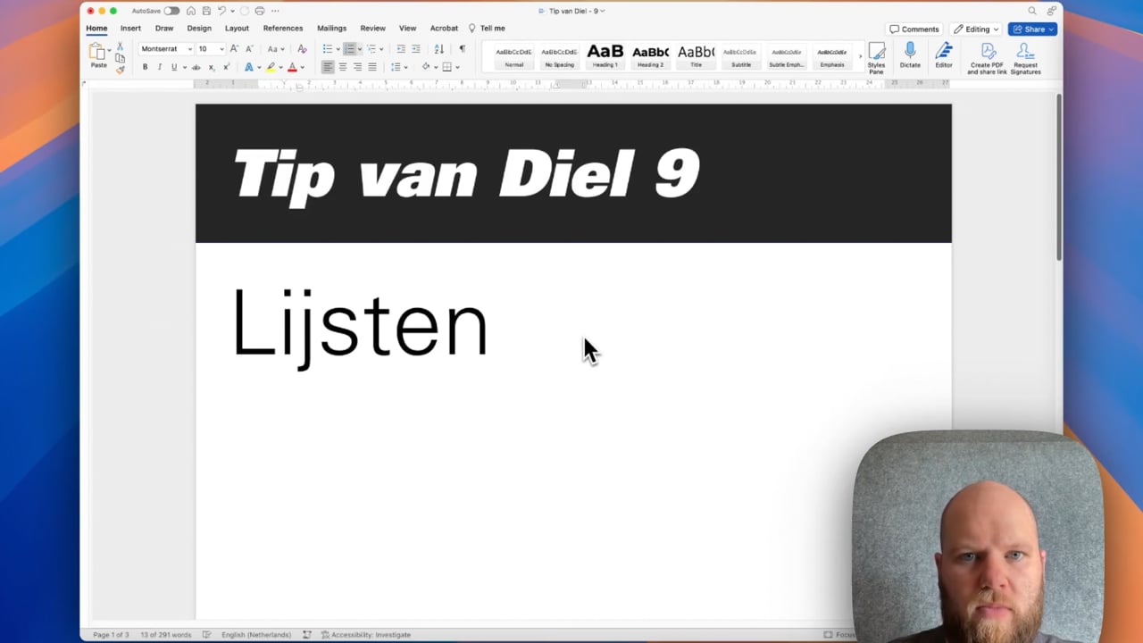 Snel lijsten aanpassen in Word met toetsencombinaties