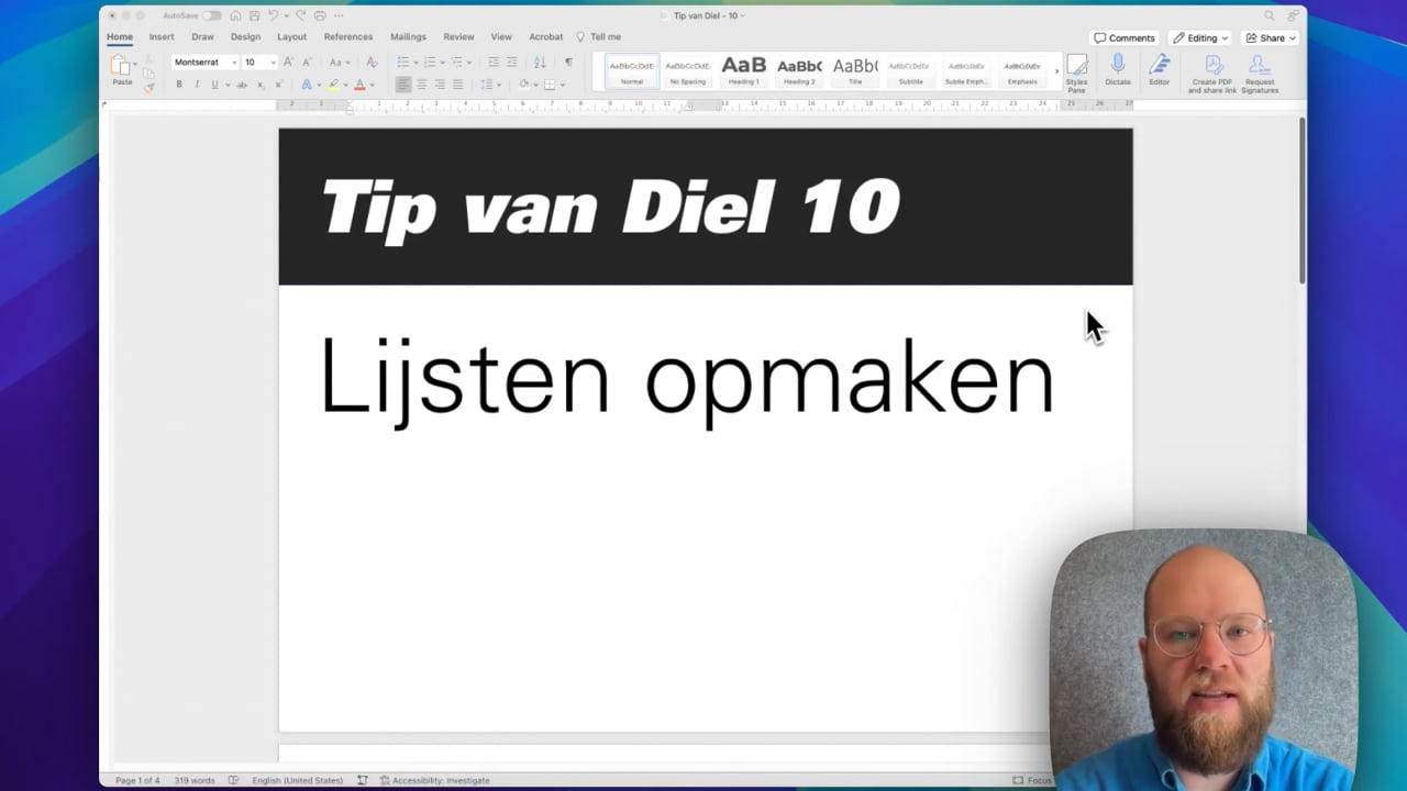 Creëer overzichtelijke meerlagige lijsten in Word