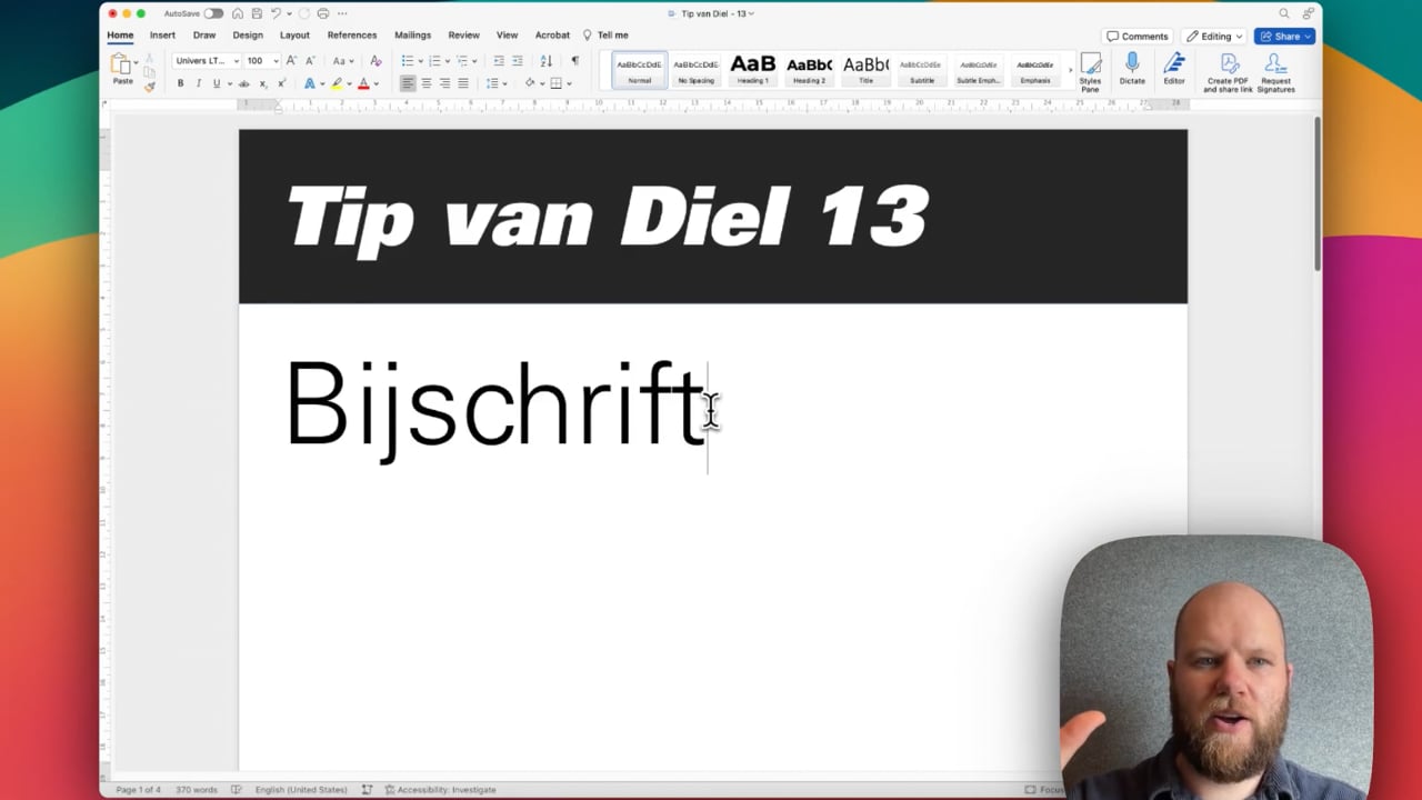 Gebruik Tabellen voor afbeeldingen met onderschriften in Word