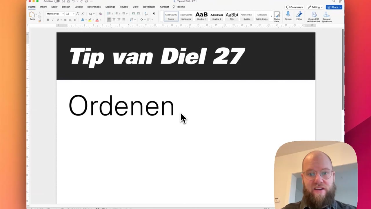 Snel lijsten sorteren in Word