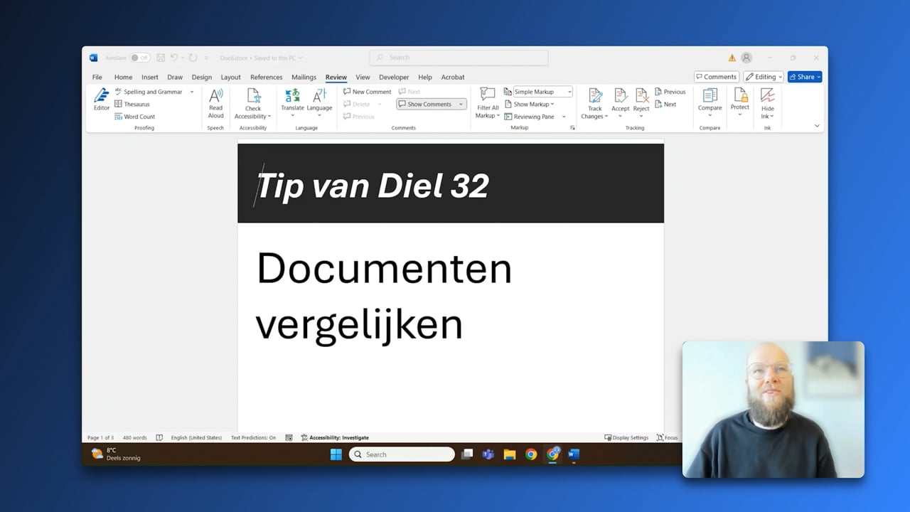 Documenten vergelijken in Word